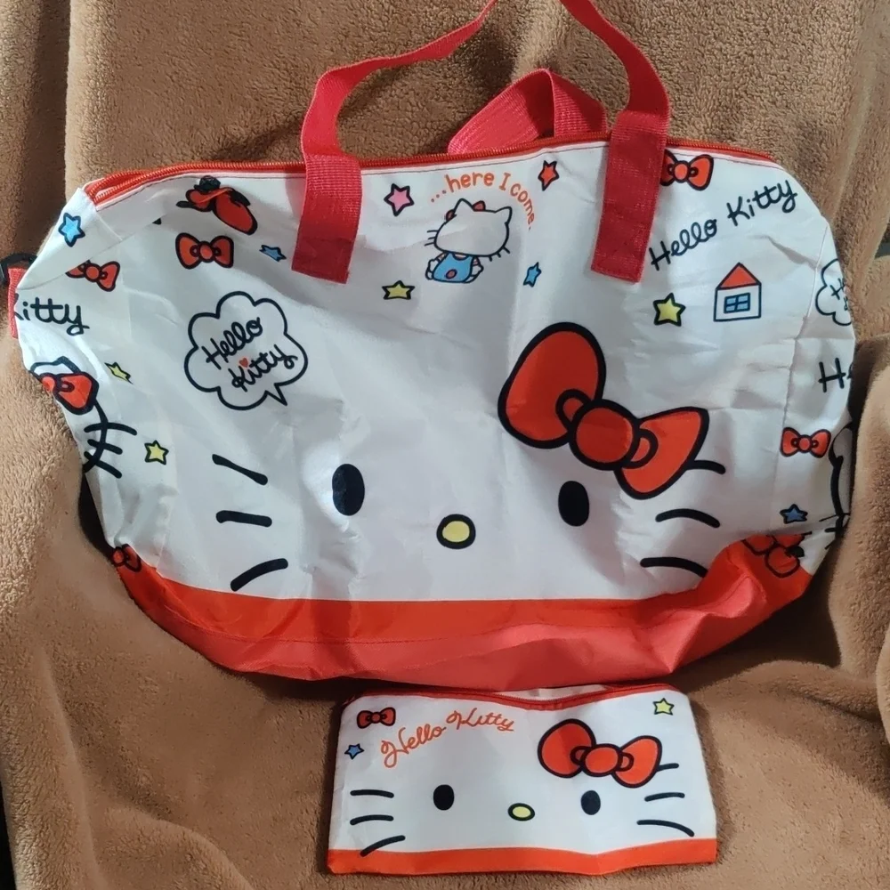 Hello Kitty Kids Bag Red & White • With Matching Pencil Case • Cute School Set